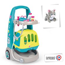Zdravniški vozički za otroke - Veterinarski voziček s kovčkom Veterinary Trolley Smoby za plišastega mucka z 8 zdravniškimi dodatki_4