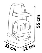 Jocuri de uz casnic - Set cărucior de curățenie cu aspirator elecronic Cleaning Trolley Vacuum Cleaner Smoby și un cărucior veterinar cu o valiză și o pisicuță_14