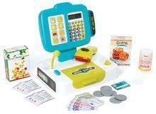 Pokladna Mini Shop Smoby elektronická s čtečkou kódů a 27 doplňky tyrkysová