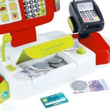 Trgovine za otroke - Blagajna Mini Shop Smoby elektronska s tehtnico, terminalom, čitalcem črtnih kod in 27 dodatki rdeča_0