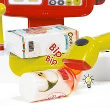 Supermarteturi pentru copii - Casă de marcat electronic cu butoane Mini Shop Smoby roşu cu cântar cu terminal cu cititor de cod de bară şi cu 27 de accesorii roșu_2