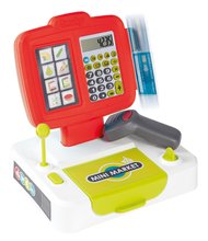 Obchody pro děti - Pokladna elektronická s kalkulačkou Large cash Register Smoby červená s váhou terminálem a čtečkou kódů s 30 doplňky_5
