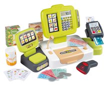 Supermarteturi pentru copii - Casă de marcat cu înregistrare și funcții electronice Large Cash Register Smoby cu scanner funcțional, calculator și cântar mecanic și 30 de accesorii_0