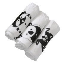 Bambusové zavinovačky Zvířátka Bamboo Black&White toT's-smarTrike 3 kusy 100% bamboo hedvábí od 0 měsíců