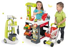 Obchody pro děti sety - Set obchod Supermarket Smoby s elektronickou pokladnou a úklidový vozík se žehlicím prknem a žehličkou_21