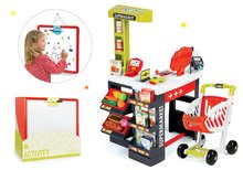 Obchody pro děti sety - Set obchod Supermarket Smoby s elektronickou pokladnou a magnetická závěsná tabule s magnetkami_23