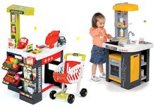 Obchody pre deti sety - Set obchod Supermarket s elektronickou pokladňou Smoby a kuchynka Studio Tefal so zvukmi a potravinami_38