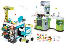 Seturi de supermarketuri pentru copii - Set magazin mic Supermarket Smoby cu casă de marcat electronică şi bucătărie de jucărie Cook Master cu gheață_19
