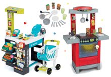 Obchody pre deti sety - Set obchod Market Smoby s elektronickou pokladňou a kuchynka Cook'Tronic Tefal so zvukmi_10