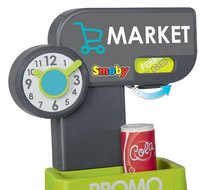 Obchody pre deti - Obchod s potravinami Market Smoby tyrkysový s elektronickou pokladňou, skenerom a 34 doplnkov_2