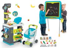 Obchody pre deti sety -  NA PREKLAD - Set obchod s potravinami Market Smoby a magnetická školská tabuľa Activity so stoličkou_30