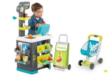 Obchody pro děti - Set obchod s potravinami Market Smoby s nákupním vozíkem na kolečkách_0