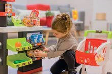 Szupermarketek gyerekeknek - Közért bevásárlókocsival és élelmiszerekkel Supermarket Smoby elektronikus pénztárgéppel és szkennerrel mérleggel és 42 kiegészitővel_5