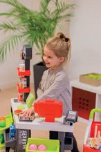 Szupermarketek gyerekeknek - Közért bevásárlókocsival és élelmiszerekkel Supermarket Smoby elektronikus pénztárgéppel és szkennerrel mérleggel és 42 kiegészitővel_11