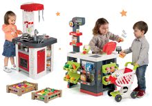 Obchody pre deti sety - Set obchod Supermarket s elektronickou pokladňou Smoby a kuchynka Studio Tefal so zvukmi a potravinami_37