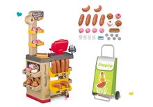 Läden für Kinder - Set Bäckerei mit Kuchen Baguette&Croissant Bakery Smoby mit elektronischer Registrierkasse und Einkaufswagen auf Rädern_3