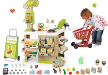 Szupermarketek gyerekeknek - Szett közért Gyümöcsök-Zödségek Organic Fresh Market Smoby bevásárlótáska és bevásárlókocsi élelmiszerekkel_43