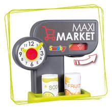 Obchody pro děti - Obchod se smíšeným zbožím Maxi Market Smoby s elektronickou pokladnou a skenerem chladničkou s 50 doplňky_2