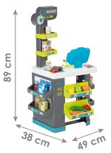 Szupermarketek gyerekeknek - Bolt élelmiszerekkel Market Smoby bevásárlókocsival elektronikus pénztárgéppel és működő szkenner hanggal és fénnyel és 34 kiegészítő_3