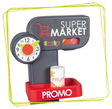 Supermarteturi pentru copii - Magazin electronic cu cărucior Supermarket Smoby cântar cu casă de marcat funcțională și scaner 42 accesorii_4