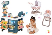 Seturi de supermarketuri pentru copii - Set magazin electronic cu cântar și scaner Super Market și cărucior adânc Smoby și scaun de masă cu sticlă și lapte în scădere_37