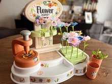 Obchody pro děti - Květinářství s vlastní výrobou květin Flower Market Smoby z různých textilních lupínků 104 doplňků_27