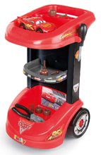 Pracovná detská dielňa - Pracovný vozík Autá Smoby s autom McQueen, mechanickou vŕtačkou a 15 doplnkami_8