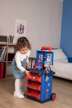 Kinderwerkstatt - Arbeitstisch auf Rollen Spidey Diy Trolley Marvel Smoby mit Spielzeugauto Figur und 45 funktionierenden Zubehörteilen SM360214_1