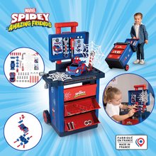 Otroška delavnica - Delavna miza na koleščkih Spidey DIY Trolley Marvel Smoby z avtomobilčkom in figurico ter 45 delovnimi dodatki_2