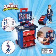 Otroška delavnica - Delavna miza na koleščkih Spidey DIY Trolley Marvel Smoby z avtomobilčkom in figurico ter 45 delovnimi dodatki_2