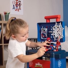 Bănci de lucru pentru copii - Măsuță de lucru pe roți Spidey Diy Trolley Marvel Smoby cu mașinuță figurină și 45 accesorii de lucru_3