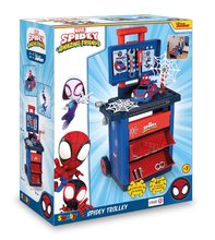 Pracovná detská dielňa - Pracovný stolík na kolieskach Spidey DIY Trolley Marvel Smoby s autíčkom figúrkou a 45 pracovných doplnkov_7