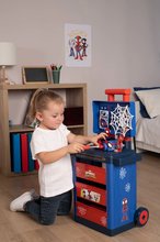 Kinderwerkstatt - Arbeitstisch auf Rollen Spidey Diy Trolley Marvel Smoby mit Spielzeugauto Figur und 45 funktionierenden Zubehörteilen SM360214_2