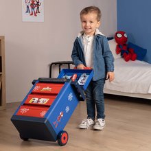 Kinderwerkstatt - Arbeitstisch auf Rollen Spidey Diy Trolley Marvel Smoby mit Spielzeugauto Figur und 45 funktionierenden Zubehörteilen SM360214_0