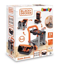 Pracovná detská dielňa - Pracovná dielňa skladacia na kolieskach Bricolo Devil Workmate 3in1 Black&Decker Smoby s kufríkom a 19 doplnkov_13