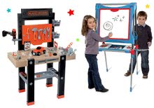 Otroška delavnica kompleti - Komplet delavnica Black+Decker Smoby z vrtalnikom in magnetna dvostranska pregibna tabla s predalčkom_25