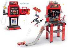 Detská dielňa sety - Set pracovná dielňa so skákajúcou rampou Cars 3 Smoby a benzínová pumpa elektronická_15
