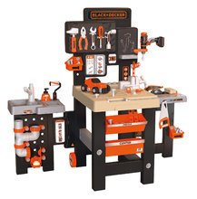 Játék szerelőasztalok - Barkácsműhely háromszárnyú Black&Decker Mega Center Smoby gépész vízvezeték-szerelő festő és asztalos 100 db tartozék 103 cm magas_0