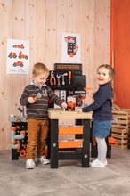 Pracovná detská dielňa - Pracovný stôl trojkrídlový Black&Decker Mega Center Smoby strojárstvo inštalatérstvo maľovanie a tesárstvo 100 doplnkov 103 cm výška_2