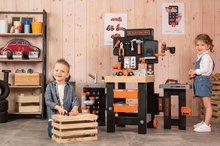 Pracovná detská dielňa - Pracovný stôl trojkrídlový Black&Decker Mega Center Smoby strojárstvo inštalatérstvo maľovanie a tesárstvo 100 doplnkov 103 cm výška_2