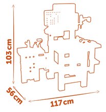 Játék szerelőasztalok - Barkácsműhely háromszárnyú Black&Decker Mega Center Smoby gépész vízvezeték-szerelő festő és asztalos 100 db tartozék 103 cm magas_16