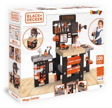 Pracovná detská dielňa - Pracovný stôl trojkrídlový Black&Decker Mega Center Smoby strojárstvo inštalatérstvo maľovanie a tesárstvo 100 doplnkov 103 cm výška_18