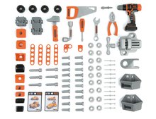 Banco da lavoro per bambini - Banco da lavoro con trapano meccanico Black&Decker Bricolo Center Workbench Smoby con martello e macchinina pieghevole, 92 accessori, altezza 103 cm_1