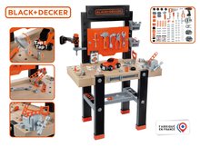 Pracovná detská dielňa - Pracovná dielňa s mechanickou vŕtačkou Black&Decker Bricolo Center Workbench Smoby so zatĺkačkou a skladacím autíčkom 92 doplnkov 103 cm výška_3