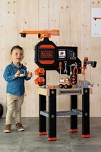 Otroška delavnica - Delovna miza s funkcionalnim žerjavom Black&Decker Bricolo Builder Smoby z avtomobilčkom za sestavljanje in vrtalnikom ter 94 dodatki višina 117 cm_0