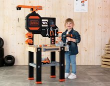Otroška delavnica - Delovna miza s funkcionalnim žerjavom Black&Decker Bricolo Builder Smoby z avtomobilčkom za sestavljanje in vrtalnikom ter 94 dodatki višina 117 cm_0