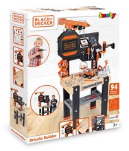 Játék szerelőasztal szettek - Szett munkapad funkcionális daruval Black&Decker Bricolo Builder és fa iskolapad Smoby írásra és rajziolásra 80 kiegészítővel_9