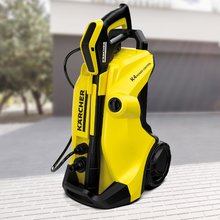 Jocuri de uz casnic - Cărucior cu aparat de curățat cu înaltă presiune Karcher High Pressure Trolley K4 Smoby cu racordare la un furtun de apa cu doua pozitii de presiune_3