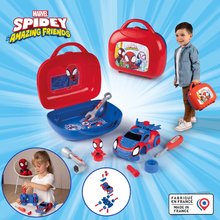 Unelte - Valiză cu mașină de jucărie demotabilă Spidey Box Spidey Marvel Smoby cu figurină și accesorii de lucru 13 piese_2