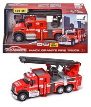 Samochody ciężarowe - Autko strażackie Mack Granite Fire Truck Majorette metalowe z dźwiękiem i światłem, długość 22 cm_0